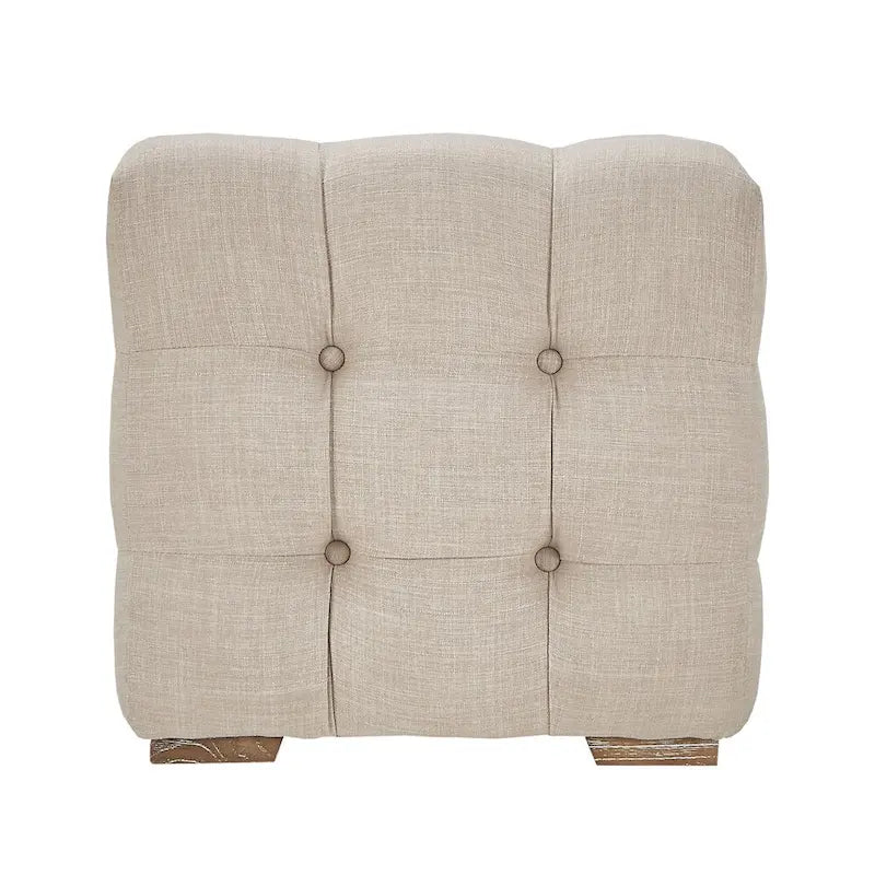 Banc capitonné en tissu de lin Knightsbridge par iNSPIRE Q Artisan