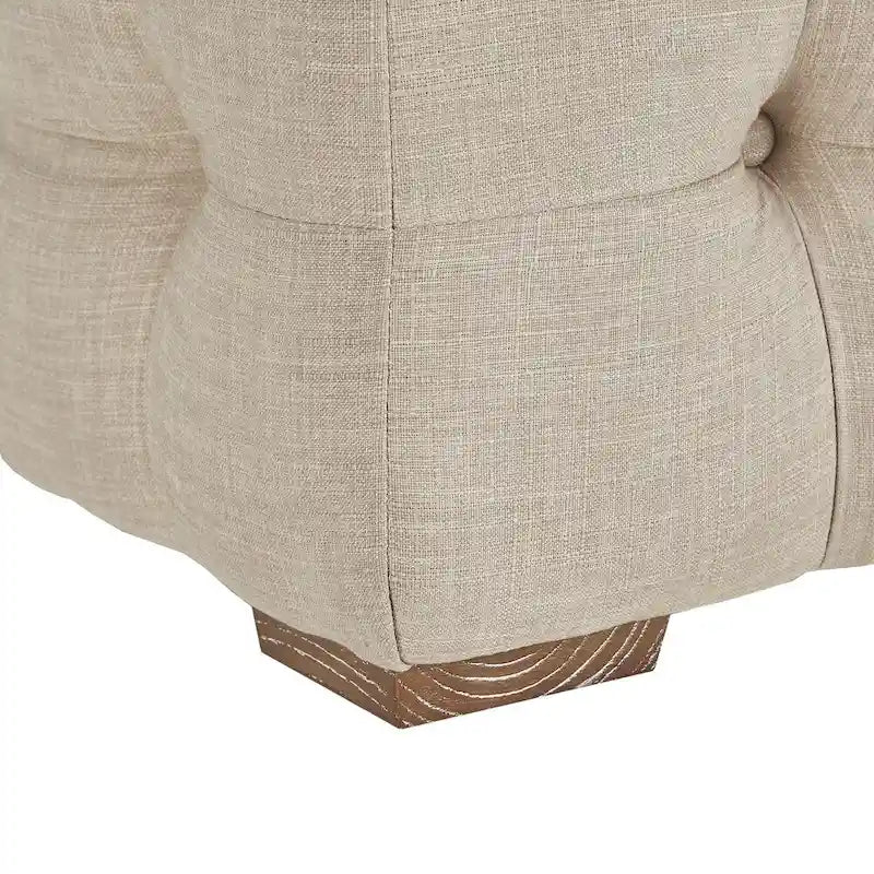 Banc capitonné en tissu de lin Knightsbridge par iNSPIRE Q Artisan