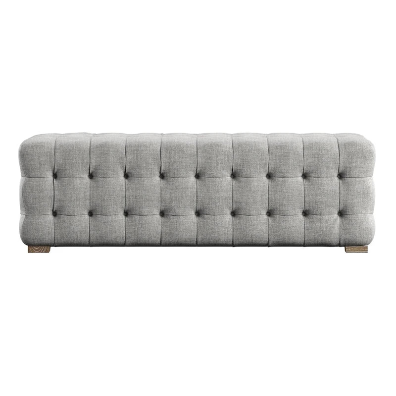 Banc capitonné en tissu de lin Knightsbridge par iNSPIRE Q Artisan