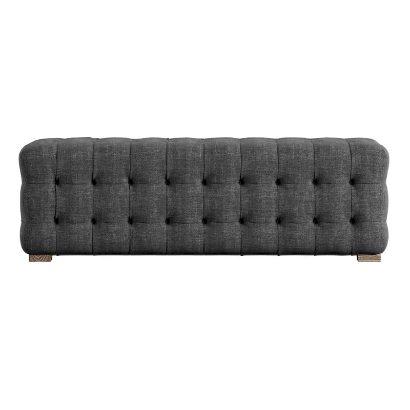 Banc capitonné en tissu de lin Knightsbridge par iNSPIRE Q Artisan