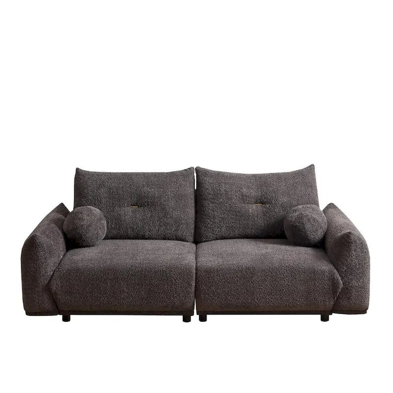 Canapé 2 places en laine d'agneau 90, avec coussins confortables