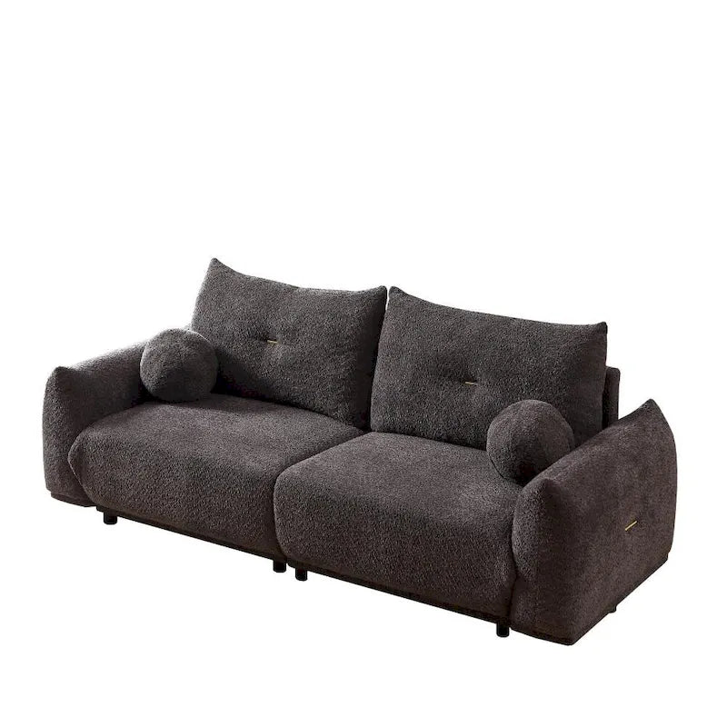 Canapé 2 places en laine d'agneau 90, avec coussins confortables