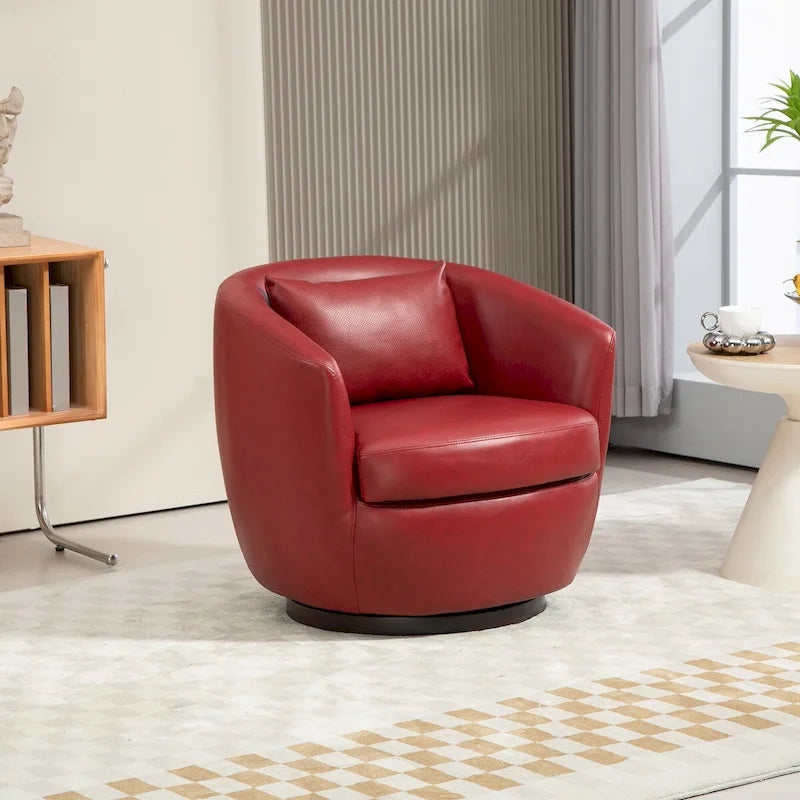 Fauteuil pivotant rembourré avec rangement, chaise d'appoint moderne pour salon, chambre, bureau, espaces de lecture - PU