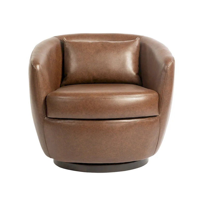 Fauteuil pivotant rembourré avec rangement, chaise d'appoint moderne pour salon, chambre, bureau, espaces de lecture - PU