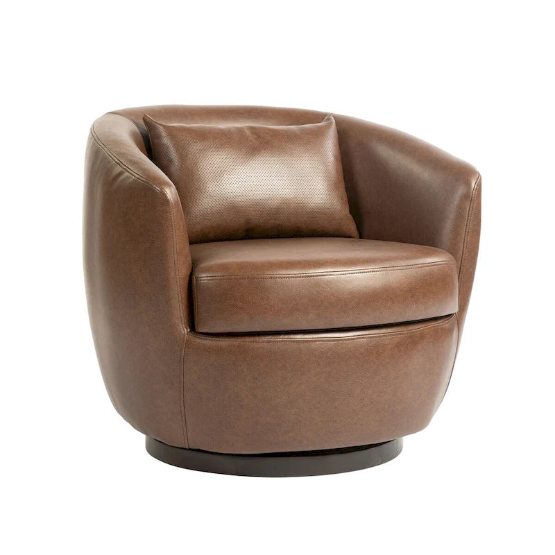 Fauteuil pivotant rembourré avec rangement, chaise d'appoint moderne pour salon, chambre, bureau, espaces de lecture - PU