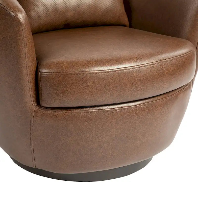 Fauteuil pivotant rembourré avec rangement, chaise d'appoint moderne pour salon, chambre, bureau, espaces de lecture - PU