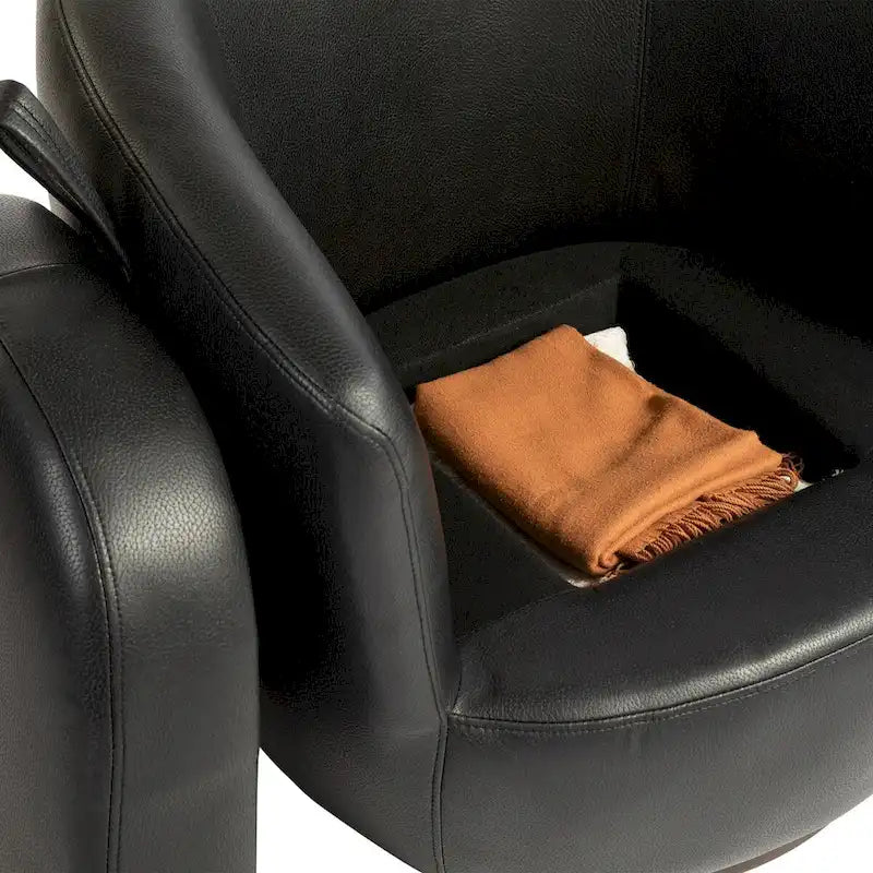 Fauteuil pivotant rembourré avec rangement, chaise d'appoint moderne pour salon, chambre, bureau, espaces de lecture - PU