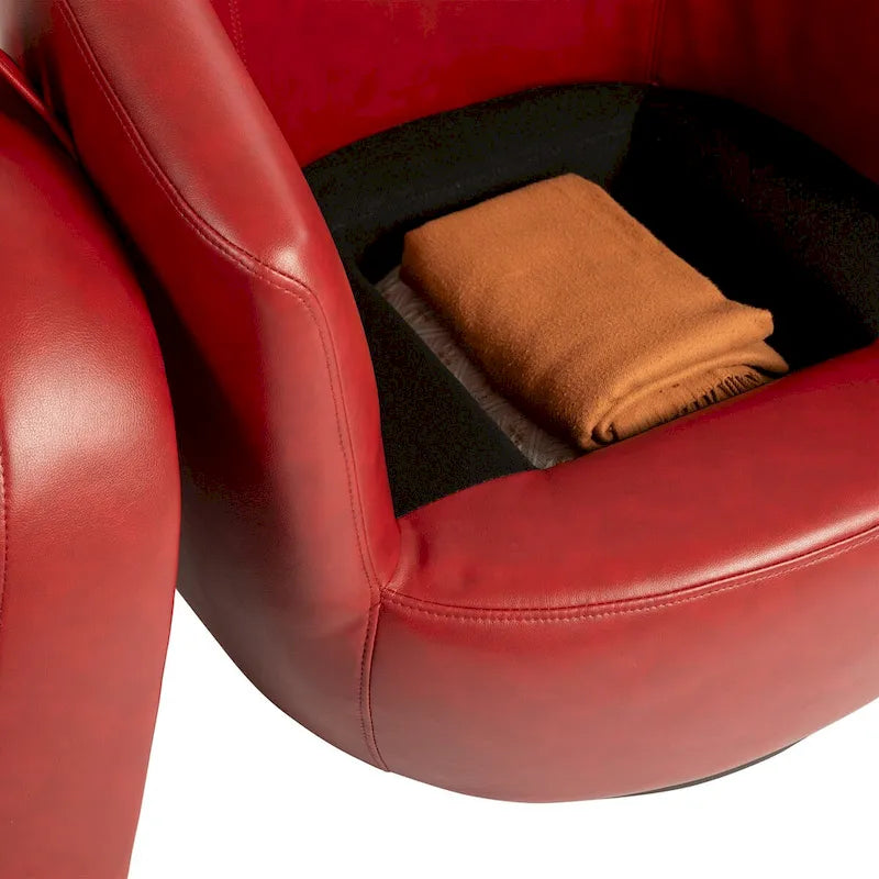 Fauteuil pivotant rembourré avec rangement, chaise d'appoint moderne pour salon, chambre, bureau, espaces de lecture - PU