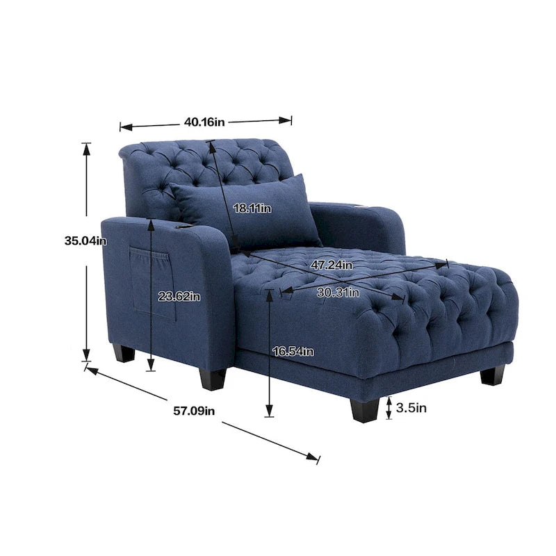 Clihome méridienne inclinable capitonnée
