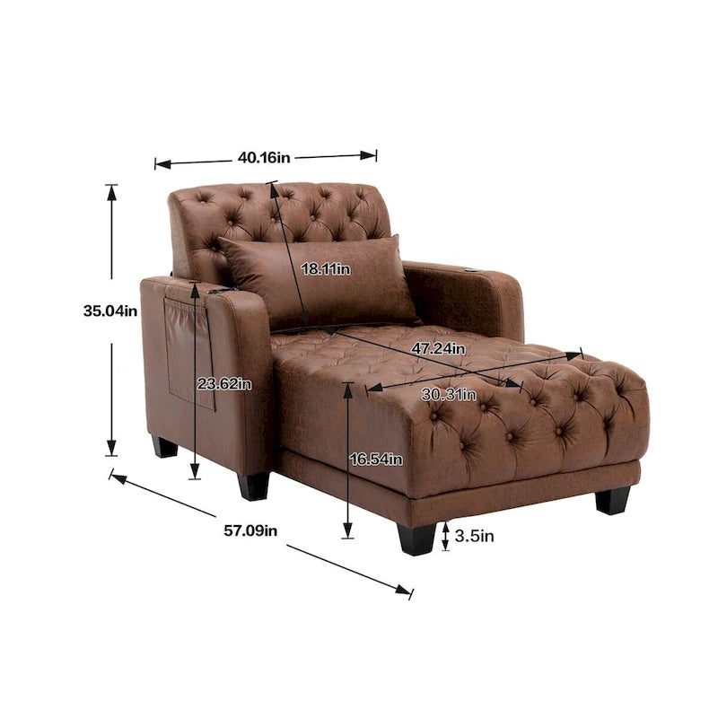 Clihome méridienne inclinable capitonnée