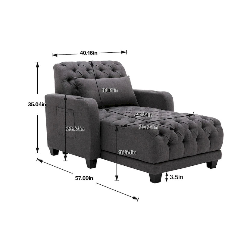 Clihome méridienne inclinable capitonnée