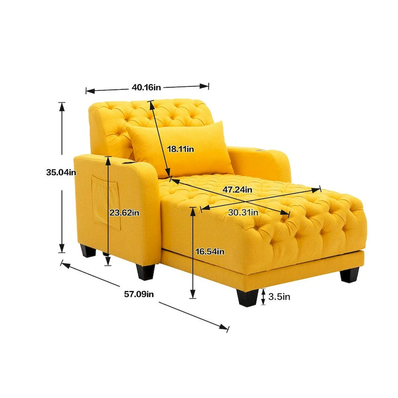 Clihome méridienne inclinable capitonnée