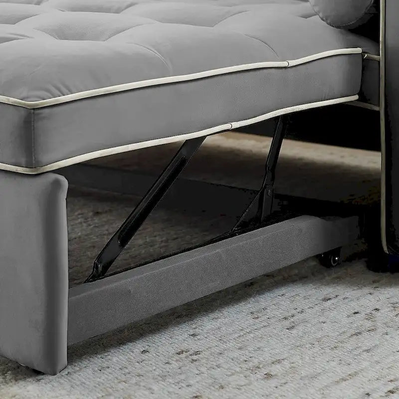 Canapé-lit réglable moderne de 55,5 cm en velours avec poches latérales