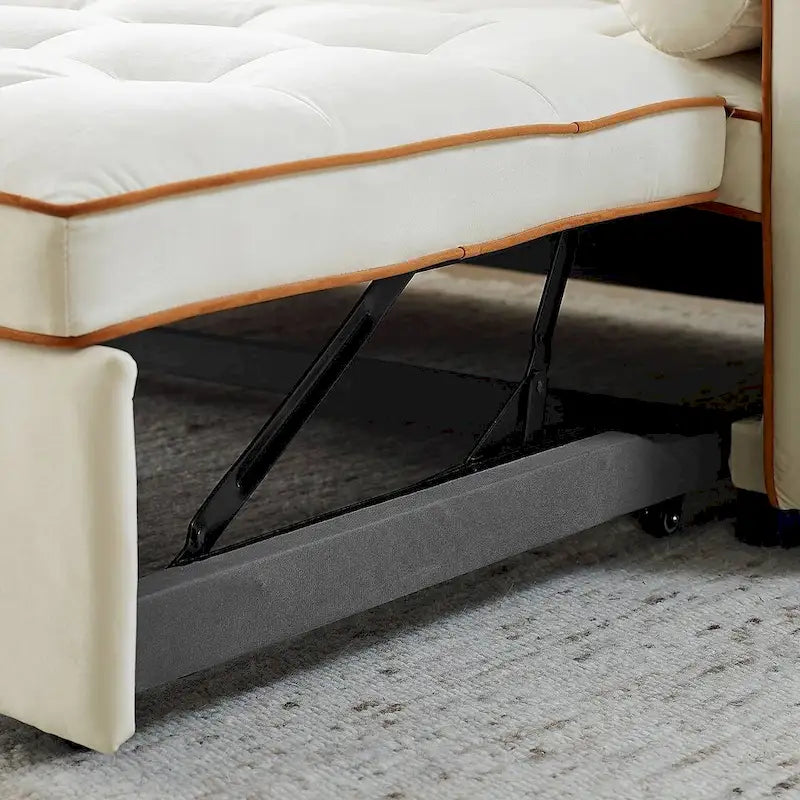 Canapé-lit réglable moderne de 55,5 cm en velours avec poches latérales