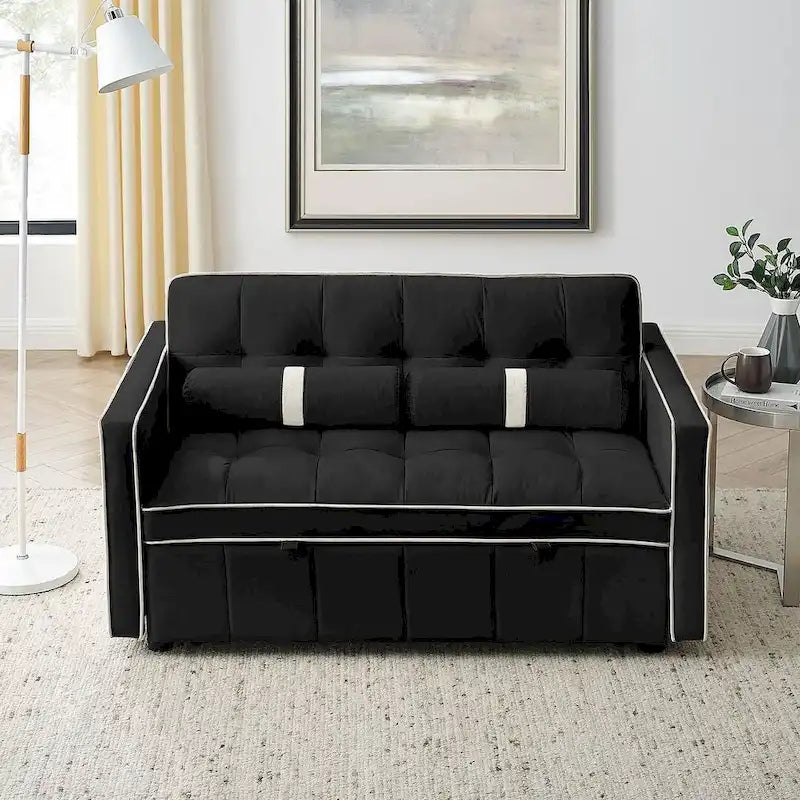 Canapé-lit réglable moderne de 55,5 cm en velours avec poches latérales