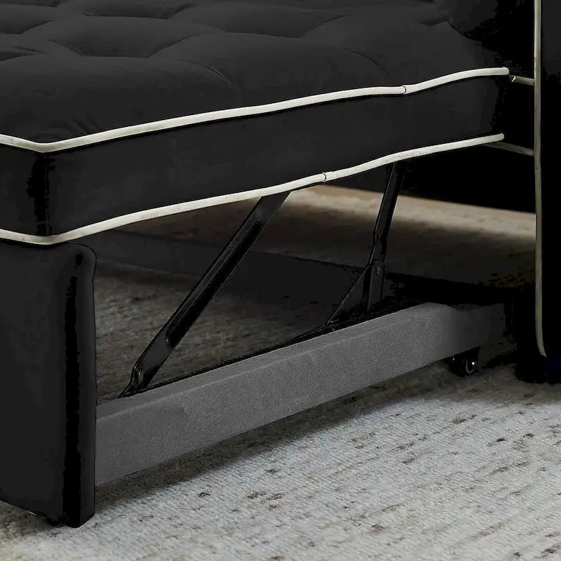 Canapé-lit réglable moderne de 55,5 cm en velours avec poches latérales