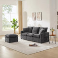 Canapé modulaire moderne 84"*57", sectionnel 4 places en chenille avec 2 oreillers inclus, meuble d'intérieur librement combinable