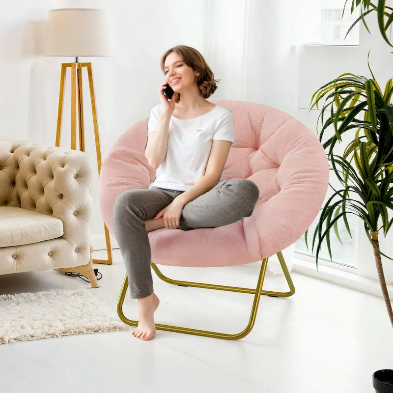 Fauteuil d'appoint en lin capitonné confortable, Canapé de lecture pour salon, chambre à coucher