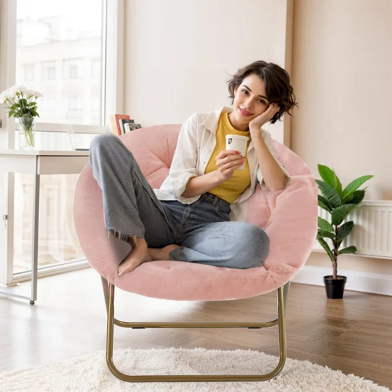 Fauteuil d'appoint en lin capitonné confortable, Canapé de lecture pour salon, chambre à coucher