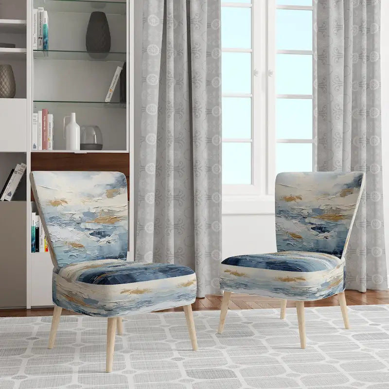 Designart Fauteuil d'appoint rembourré abstrait Scandinavian Solitude III avec chaise nautique et côtière – Plusieurs couleurs