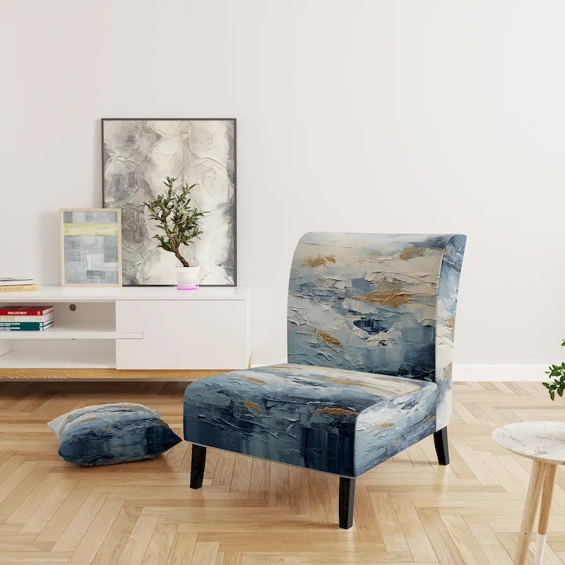 Designart Fauteuil d'appoint rembourré abstrait Scandinavian Solitude III avec chaise nautique et côtière – Plusieurs couleurs