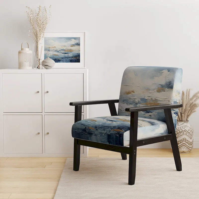 Designart Fauteuil d'appoint rembourré abstrait Scandinavian Solitude III avec chaise nautique et côtière – Plusieurs couleurs