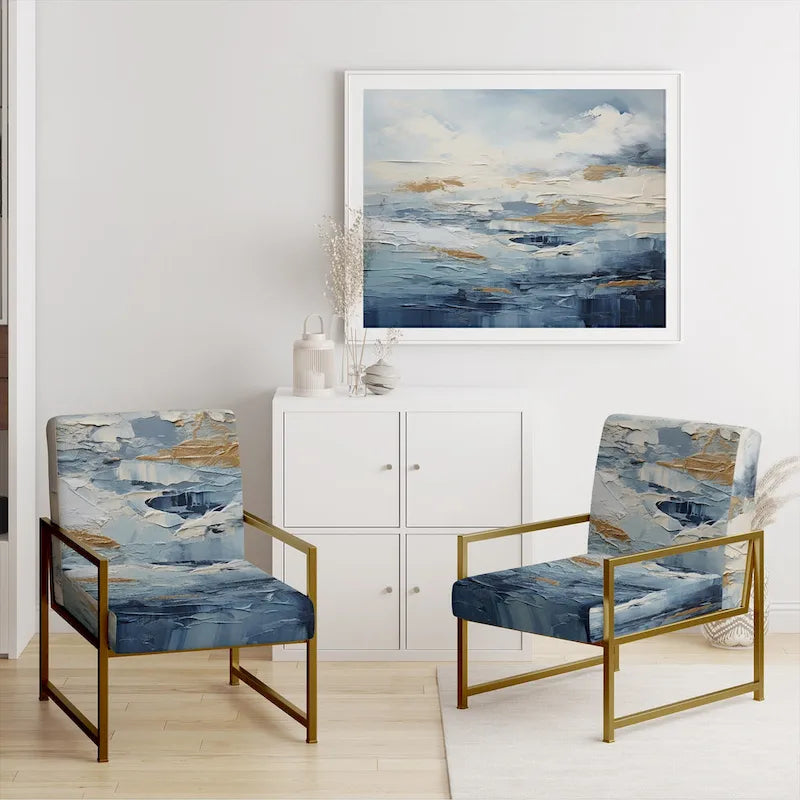 Designart Fauteuil d'appoint rembourré abstrait Scandinavian Solitude III avec chaise nautique et côtière – Plusieurs couleurs