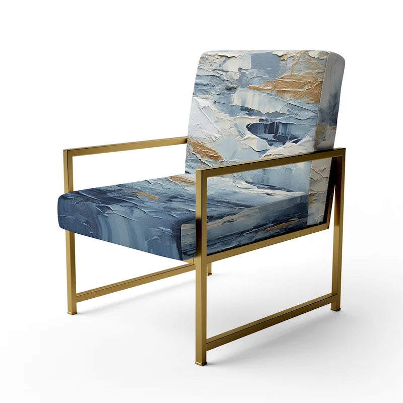 Designart Fauteuil d'appoint rembourré abstrait Scandinavian Solitude III avec chaise nautique et côtière – Plusieurs couleurs