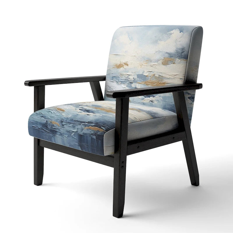 Designart Fauteuil d'appoint rembourré abstrait Scandinavian Solitude III avec chaise nautique et côtière – Plusieurs couleurs