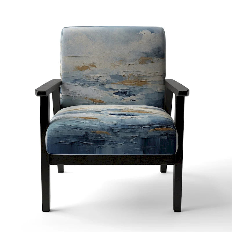 Designart Fauteuil d'appoint rembourré abstrait Scandinavian Solitude III avec chaise nautique et côtière – Plusieurs couleurs