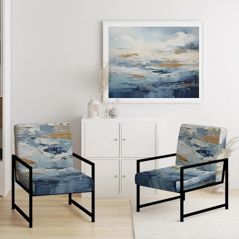 Designart Fauteuil d'appoint rembourré abstrait Scandinavian Solitude III avec chaise nautique et côtière – Plusieurs couleurs