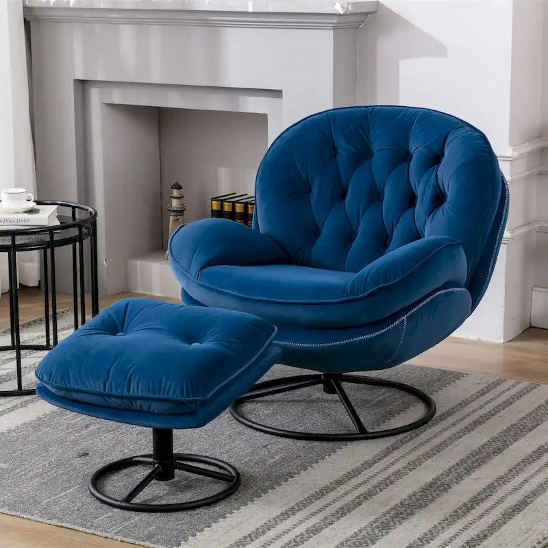 Fauteuil d'appoint avec pouf