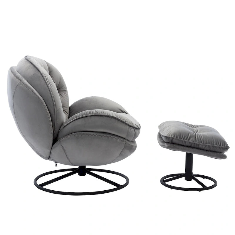 Fauteuil d'appoint avec pouf
