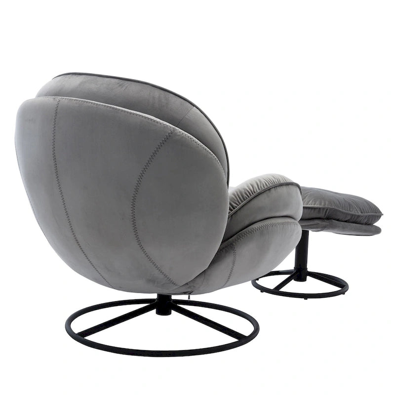 Fauteuil d'appoint avec pouf