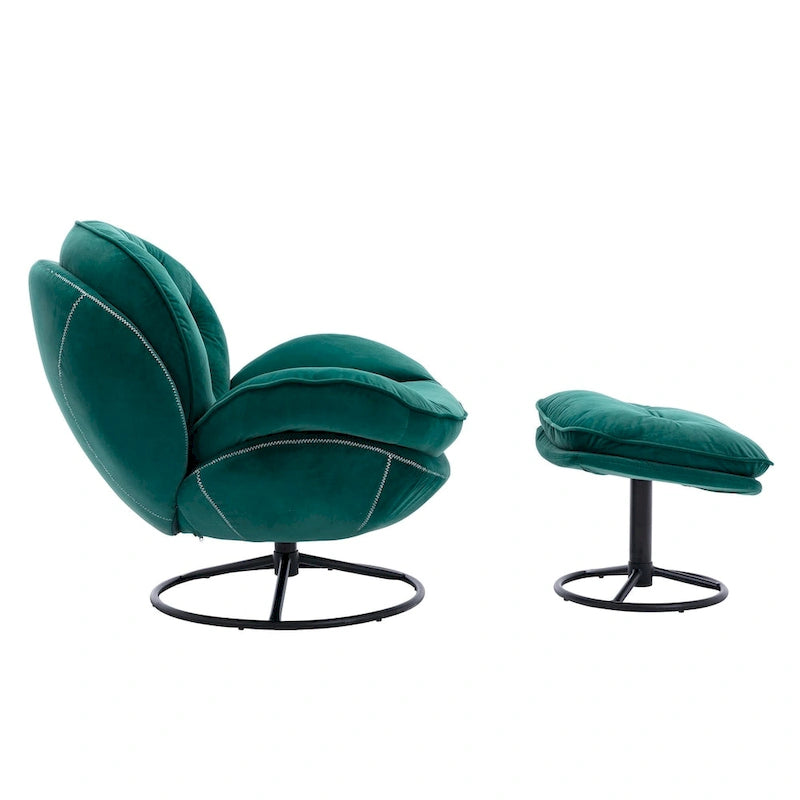 Fauteuil d'appoint avec pouf
