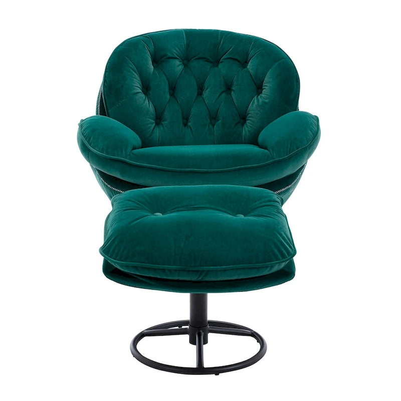 Fauteuil d'appoint avec pouf