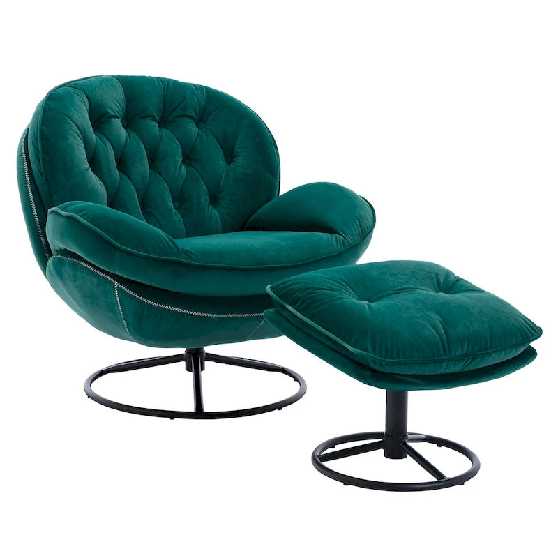Fauteuil d'appoint avec pouf