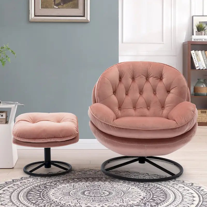 Fauteuil d'appoint avec pouf