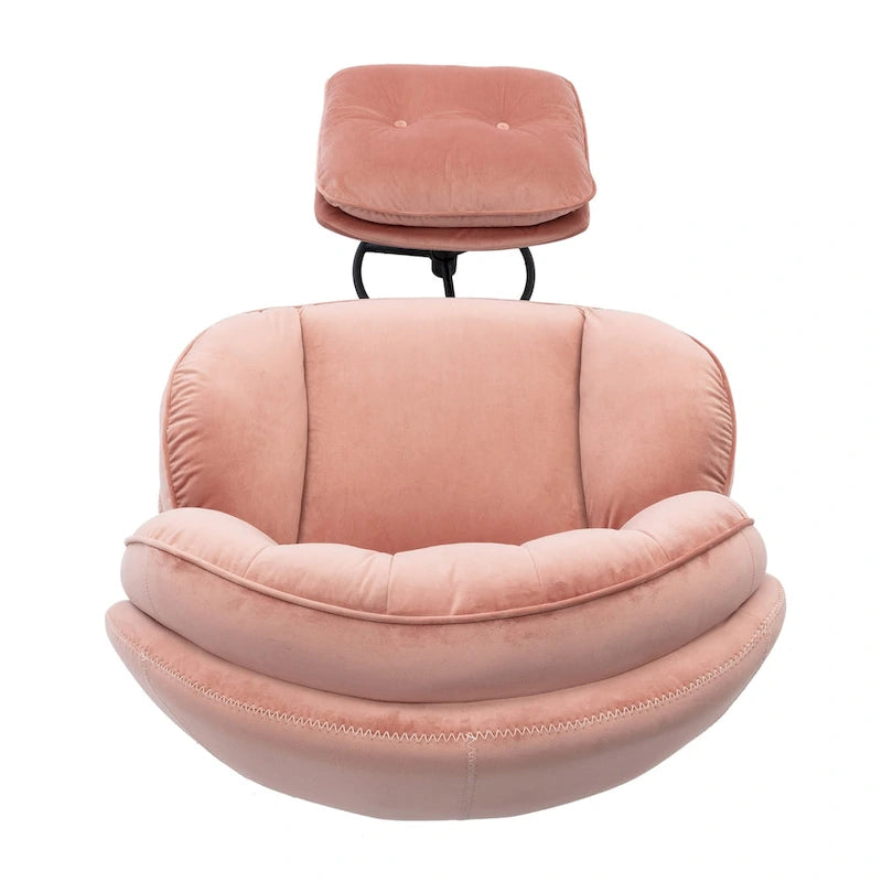 Fauteuil d'appoint avec pouf