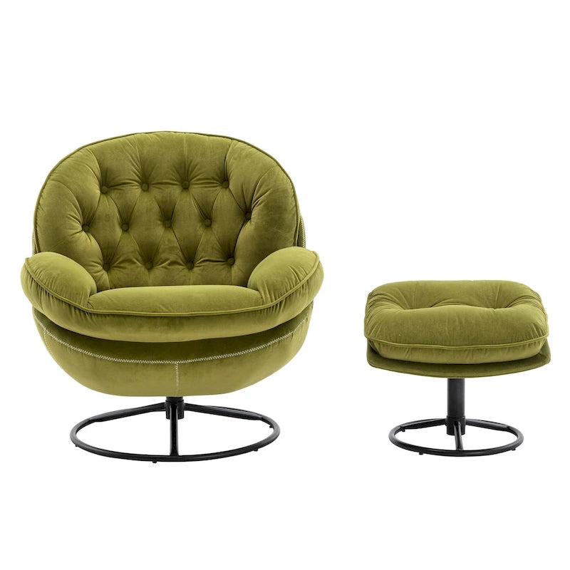 Fauteuil d'appoint avec pouf