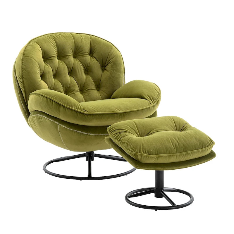 Fauteuil d'appoint avec pouf