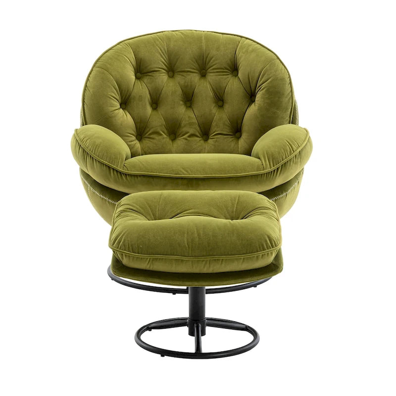 Fauteuil d'appoint avec pouf