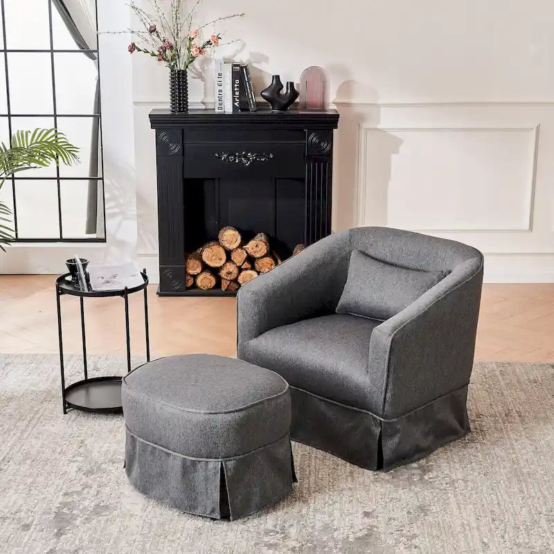 Fauteuil pivotant avec repose-pieds