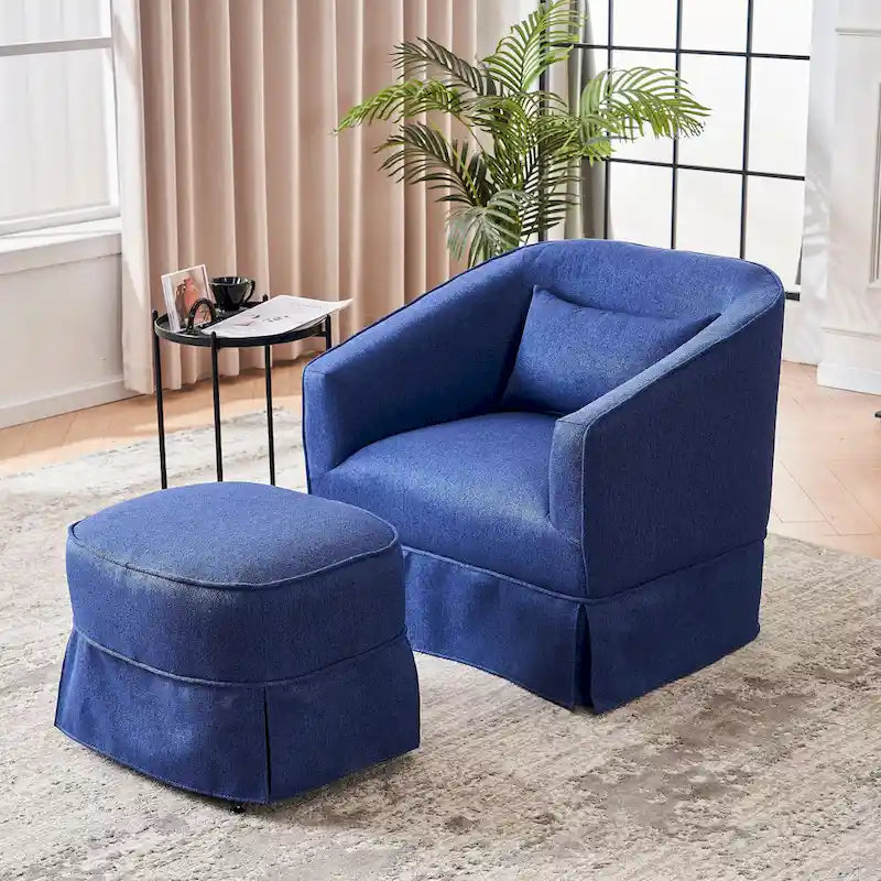 Fauteuil pivotant avec repose-pieds