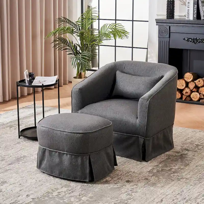 Fauteuil pivotant avec repose-pieds