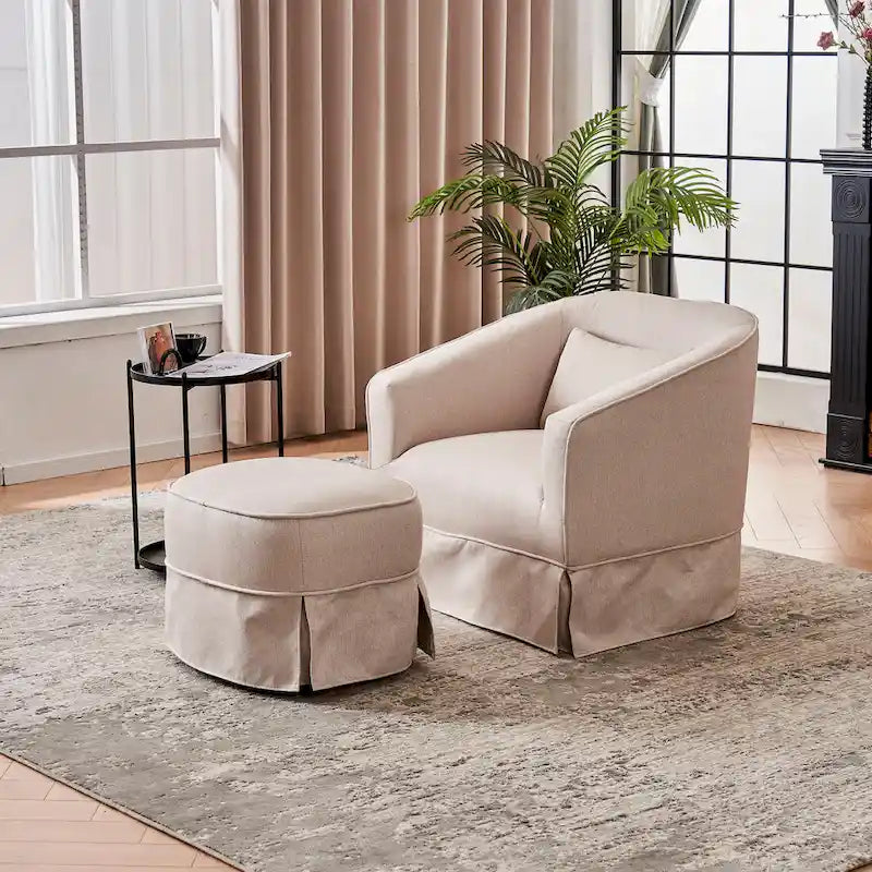 Fauteuil pivotant avec repose-pieds