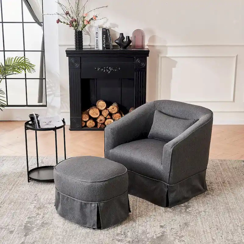 Fauteuil pivotant avec repose-pieds