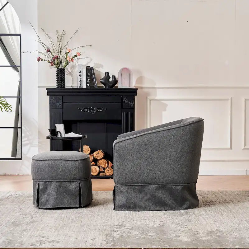Fauteuil pivotant avec repose-pieds