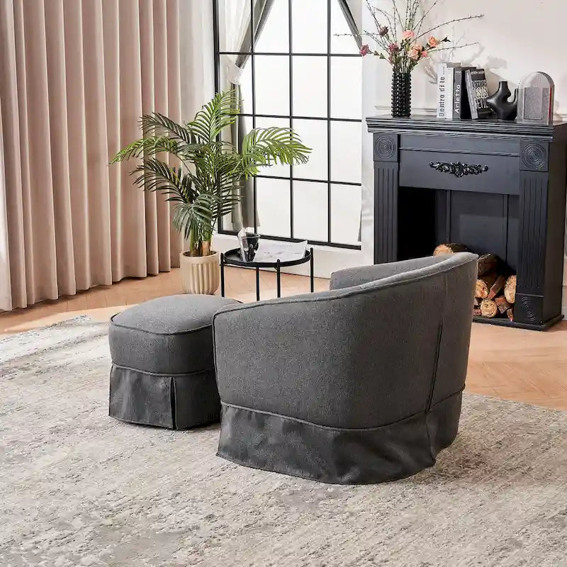 Fauteuil pivotant avec repose-pieds