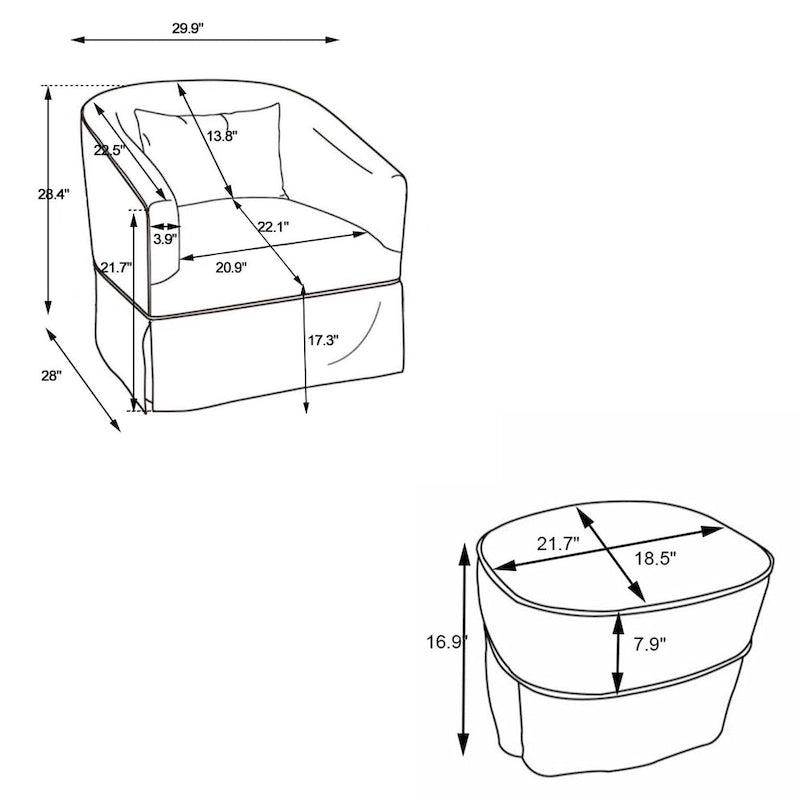 Fauteuil pivotant avec repose-pieds
